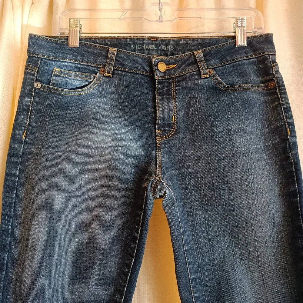 Michael Kors Women's Size 6 Dark Wash Mid Rise 5 Pocket Skinny Jeans‎